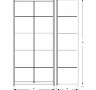 Vitrina tip turn, 2 usi, fara dulap