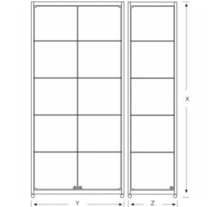 Vitrina tip turn, 2 usi, fara dulap
