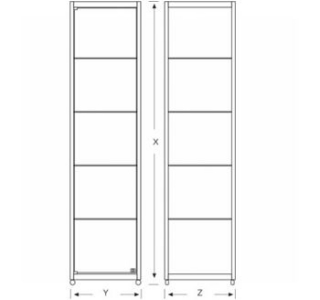 Vitrina tip turn, 1 usa, fara dulap